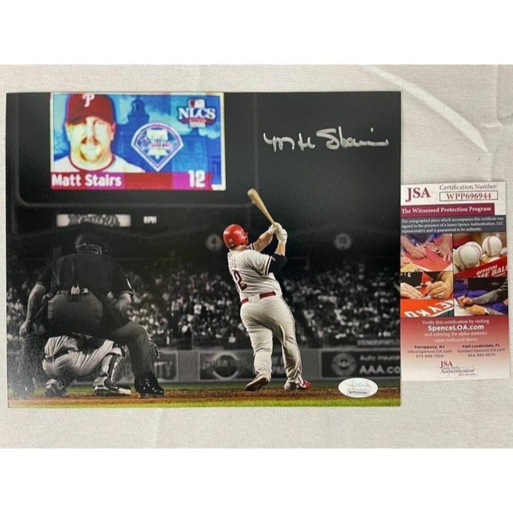 Matt Stairs signed autographed Philadelphia Phillies 8x10 photo JSA